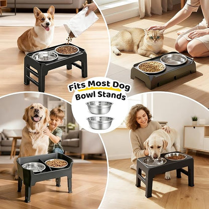 URPOWER 6 Pack 8" Stainless Steel Dog Bowls - 50oz Thickened Durable Pet Bowls for Food and Water, Fit for Elevated Dog Bowl Stand