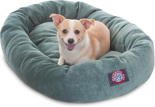 Majestic Pet Villa 32 Inch Shredded Memory Foam Dog Bed for Medium Sized Dog 32x23x7 Inch–Orthopedic Pet Bed - Washable Medium Puppy Mat with Head Support-Azure