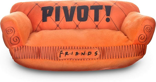Warner Bros Friends the TV Show Dog Toy, Orange Sofa Pivot Couch from Friends TV Show Stuffed Animal Dog Toy, Merchandise Plush Dog Toy, 10"