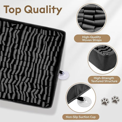 Snuffle Mat for Dogs, Dog Puzzle Mat, Interactive Dog Toys for Enrichment,Sniff Mats with Non-Slip Backing,Suitable for Breeds and Sizes of Dogs (Black, 17" X 15")