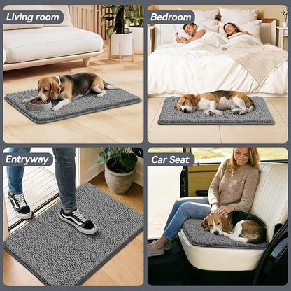 Bcoimo Super Absorbent Dog Door Mat, 36"*24" Anti Slip Mat for Muddy Paws, Pet Rugs for Dirty Paws Washable That Absorbs Moisture and Dirt, for Dog Cage and Pet Resting Carpet