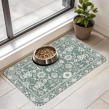 Dog Food Mat for Floors Waterproof Quick Dry Pet Placemat Cat Feeding Bowls Mats for Food and Water, Eco-Friendly Dog Accessories Diatomite Pets Supplies 17" X 30"
