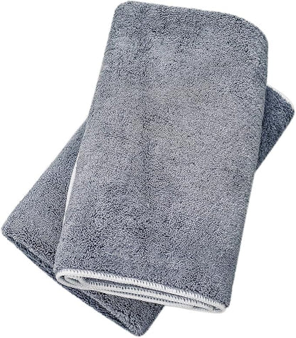 Wooflinen Microfiber Pet Bath Towel, 2-Pack, Ultra-Absorbent, Double Density, Machine Washable for Dogs and Cats