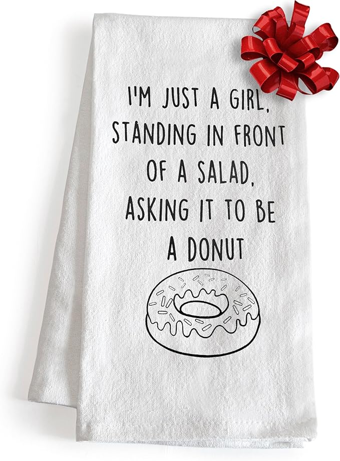 MAINEVENT I'm Just A Girl Standing in Front of A Salad Funny Dish Towel 18x24 Inch
