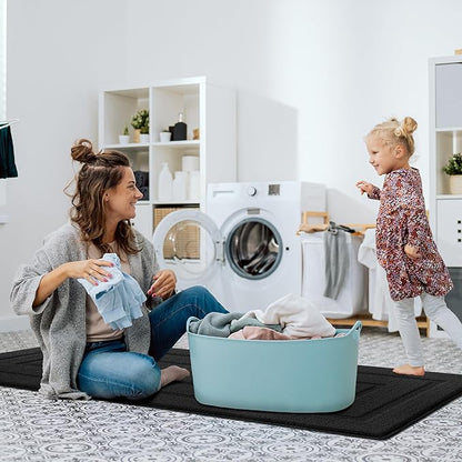 GRANNY SAYS Kitchen Mats for Floor 59 x 20, Resist Dirt Kitchen Rugs Non Slip Washable, Large Rug Runner for Sink Laundry Thick Durable Polypropylene Comfort Standing, Black
