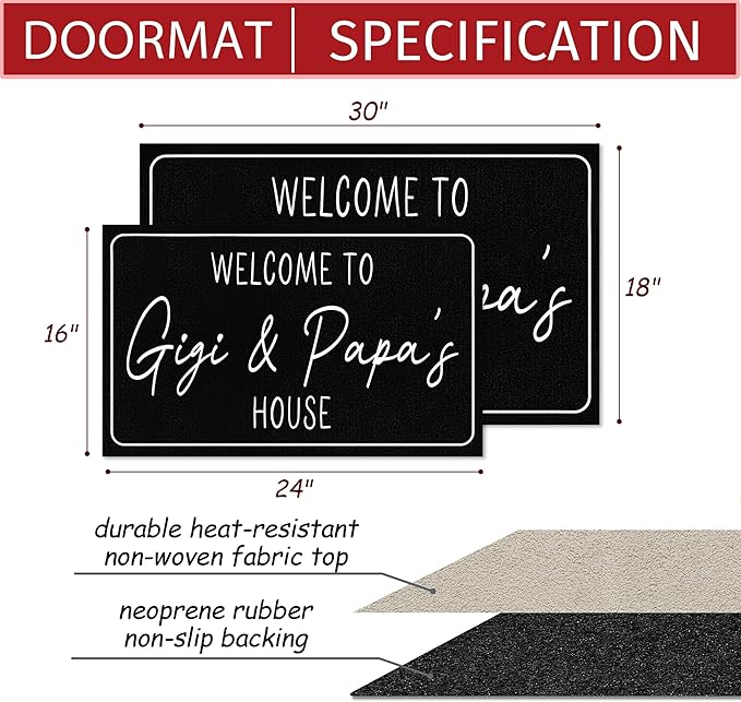 Custom Doormat with Family Name - Personalized Entryway Door Mat Front Door Mat for Outdoor Decor Entrance Mat Housewarming Gift with Anti-Slip Backing Design04
