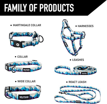 Wolfgang Heavy Duty, Adjustable Dog Collar with Quick Release Nylon Buckle for Walking & Training, RockyPeaks Print, Large