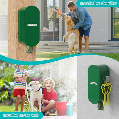 Dog Poop Bag Dispenser Wall Mount with 2Pcs Holders, Magnetic Door Closure,Metal,Corrosion-resistant,High Capacity,Suitable for Indoor, Outdoor, Parks, Beaches, Courtyards, Excluding bag rolls