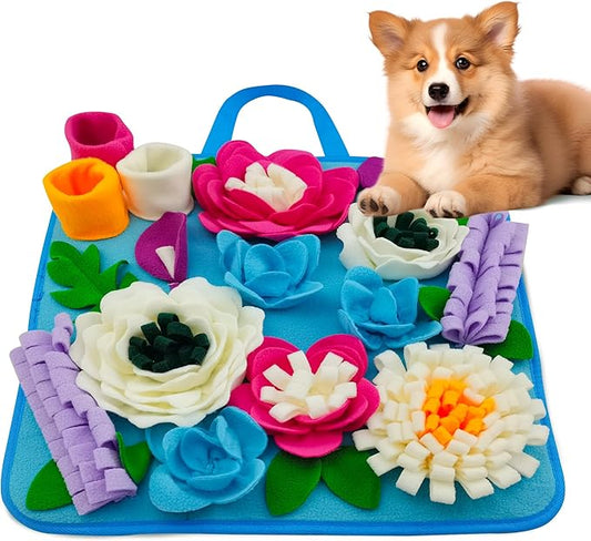 Snuffle Mat for Dogs Sniffing Feeding Mat for Small and Medium Breed Dogs and Cats Non-Slip/Portable/Durable Interactive Puzzle Pet Puppies Toys Encourages Natural Foraging Skills