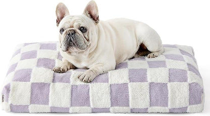 LE SURE Dog Beds Medium Size-Thick Shredded Chopped Foam Pet Bed as Gift for Indoor with Removable Cover, Cute Modern Fuzzy Plush & Anti Slip Bottom, Purple