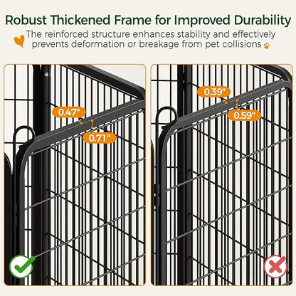 Yaheetech Dog Playpen, 40 inch 8 Panels Dog Pen for Indoor Heavy Duty Puppy Exercise Pen Metal Pet Fence for RV Camping/Yard/Garden