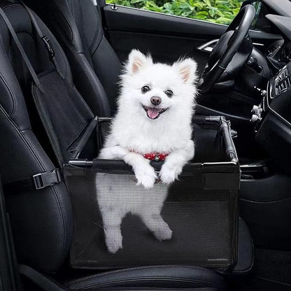Dog Car Seats for Small and Medium Dogs,Portable Puppy/Pet Car Booster Seat with Clip-On Leash and Mesh Window for Pet Up to 20 lbs