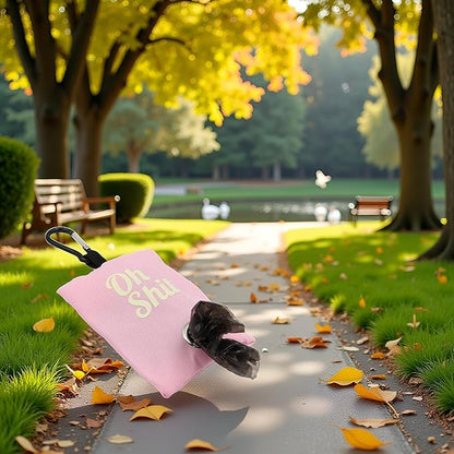 Pink Dog Poop Bag Holder,Pet Pets Supplies Canvas Garbage Bags,Poop Bag Dispenser Portable Poop Waste Bag Holder Outdoor Puppy Cat Pick Up Organizer,Dog Supplies