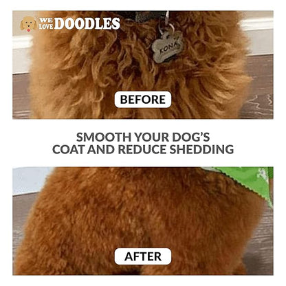 Pin Brush for Dogs, Pet Grooming Detangler Pin Dog Brush, Dog Brush for Shedding and Removing Loose Fur, Lightweight Beech Wood with Silver Plated Pins for Dogs with Long Hair [We Love Doodles]