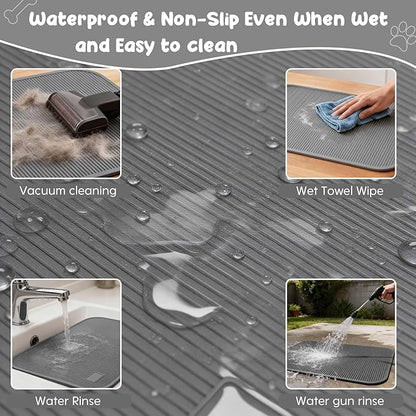 Dog Grooming Table Mat Pad Non Slip，Silicone Durable Premium Non-Slip Dog Bath Mat，Slip Mat - Bathing Mat for Pets，22.45inchX15.75inch (Dark Grey)