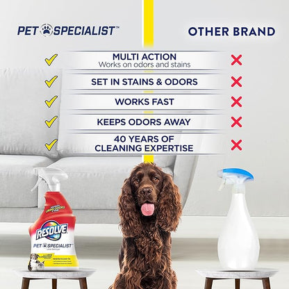 Resolve Pet Specialist Urine Destroyer Carpet Cleaner Spray – Urine Eliminator for Pet Stains & Odors Up to 7 Days Old, 22oz