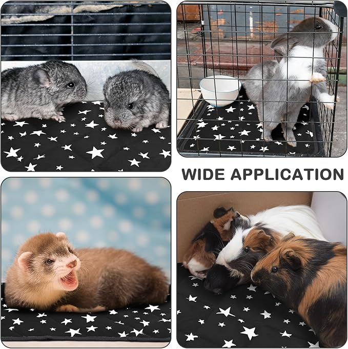 Self Warming Cat Bed Self Heating Dog Mat Star Pattern Warm Thermal Pet Pad Reflects Body Heat Washable Soft Puppy Crate Pad Anti Slip Kennel Mat for Pets(Black,18'' L X 24'' W X 0.4'' Th)