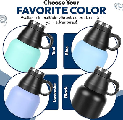 Portable Dog Water Bottle with 2 Removable Water Bowls for Dogs – Leak-Proof Portable Dog Water Bottle - Travel Accessories for Dogs - 32oz - Blue