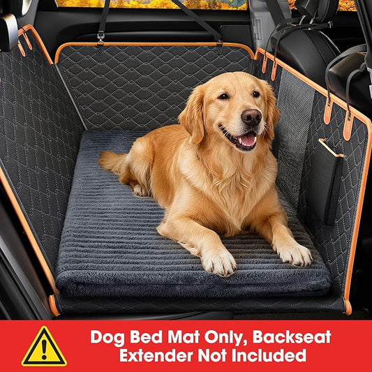 FURTIME Backseat Pet Bed Mat, Non-Slip Dog Bed for Car Back Seat, Washable Travel Pet Mat with Removable Cover, Dog Seat Covers Protector Fit for Backseat Extenders and Trucks SUVs, 54"x 24.8", Grey