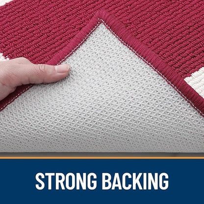 OLANLY Indoor Door Mat, 36x24, Non-Slip Absorbent Resist Dirt Entrance Mat, Washable Low-Profile Inside Entry Doormats for Entryway, Red