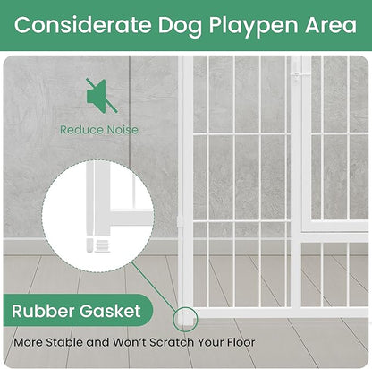 HealSmart Dog Playpen Indoor, Puppy Playpen Indoor Outdoor for Yard, Camping, RV, 24" Height 16 Panels Heavy Duty Dog Pen for Puppies/Small Dogs, White