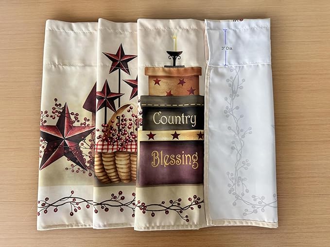 Country Stars Farmhouse Window Curtain Valance Boho for Decorative Privacy Rod Pocket 52 X 16 Inches