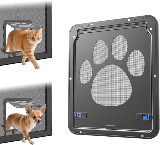 Petleso Dog Screen Door, Pet Screen Door Lockable Doggie Door for Screen Easy Install Pet Door for Doggy and Cat, Inner Size 8.25"×10.5" etleso