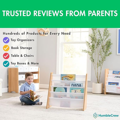 Humble Crew 9-Bin Toy Organizer – Journey Natural Wood with White Plastic Bins, 3-Tier Storage Solution for Kids' Playrooms and Nurseries