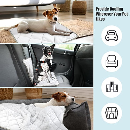 Leekalos Dog Cooling Mat,Pet Cooling Pads for Dogs Blanket,Summer Cooling Bed for Cats Blanket,Portable Pet Cooling Cushion for Home & Outdoor，Keep Cooling for Pets (Cool Grey, Large(40"x60"))