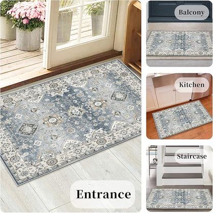 HY HAO YUN LAI Non Slip Runners for Hallways,Washable Hallway Runner Rug,Long Ultra Soft Kitchen Runner Rug,Non Shedding Accent Farmhouse Runner Rugs (Grey, 2 X 3)