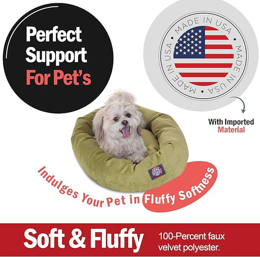 Majestic Pet Villa 24 Inch Shredded Memory Foam Dog Bed for Small Sized Dog 24x19x7 Inch–Orthopedic Pet Bed - Washable Small Puppy Mat with Head Support-Apple