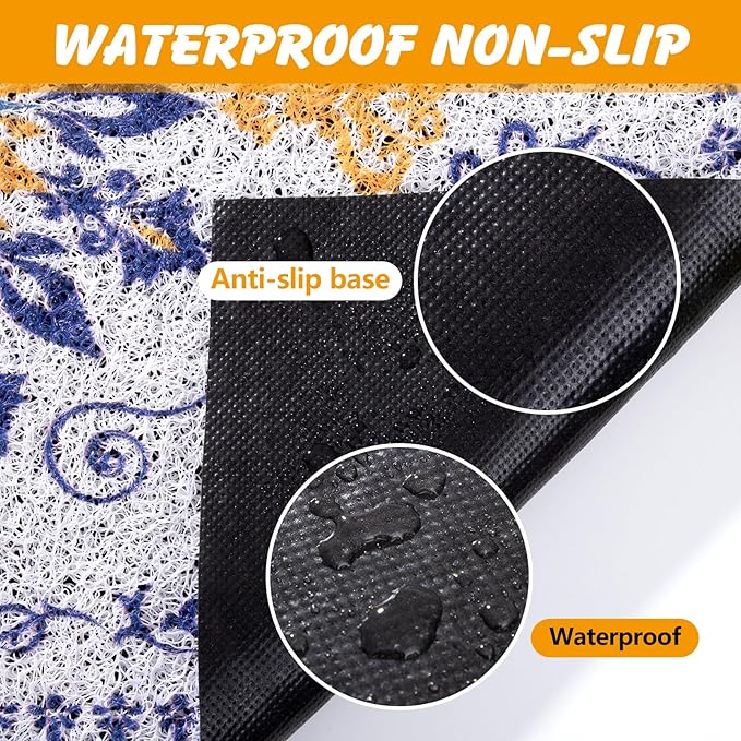 Cat Litter Mat, 20x15 in Litters Box Mat Waterproof Non-Slip Easy to Clean Washable Trapping Mat for Kitty
