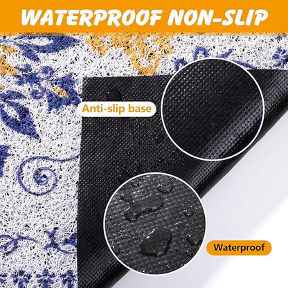 Cat Litter Mat, 20x15 in Litters Box Mat Waterproof Non-Slip Easy to Clean Washable Trapping Mat for Kitty