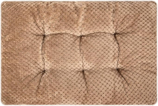 Fuzzy Deluxe Pet Beds, Super Plush Dog or Cat Beds Ideal for Dog Crates, Machine Wash & Dryer Friendly (15" x 23", S-Mocha)
