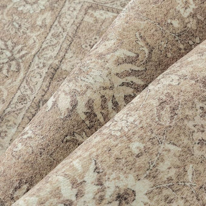 2x6 Runner Rug Brown Washable Hallway Vintage Carpet Kitchen Small Long Non Slip Stain Soft Resistant Low Pile Thin Boho Accent Indoor Throw Rug for Bedroom Laundry Living Room
