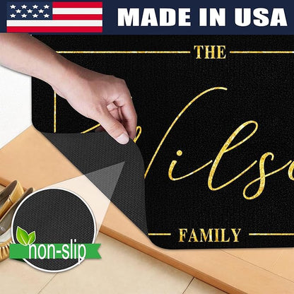 Custom Doormat with Family Name - Personalized Entryway Door Mat Front Door Mat for Outdoor Decor Entrance Mat Housewarming Gift with Anti-Slip Backing Design05