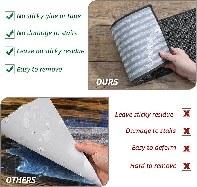 BEQHAUSE Stair Treads for Wooden Steps 28inX9in, Carpet Stair Treads Non Slip Indoor, Machine Washable Stair Runners for Kids Elders and Pets, Carpet for Stair Rugs Mat, TPE Backing, 1pcs, Charcoal