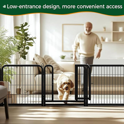 Yaheetech Dog Playpen Outdoor, 24 inch 32 Panels Dog Pen Indoor Heavy Duty Puppy Exercise Pen Metal Pet Fence for RV Camping/Yard/Garden