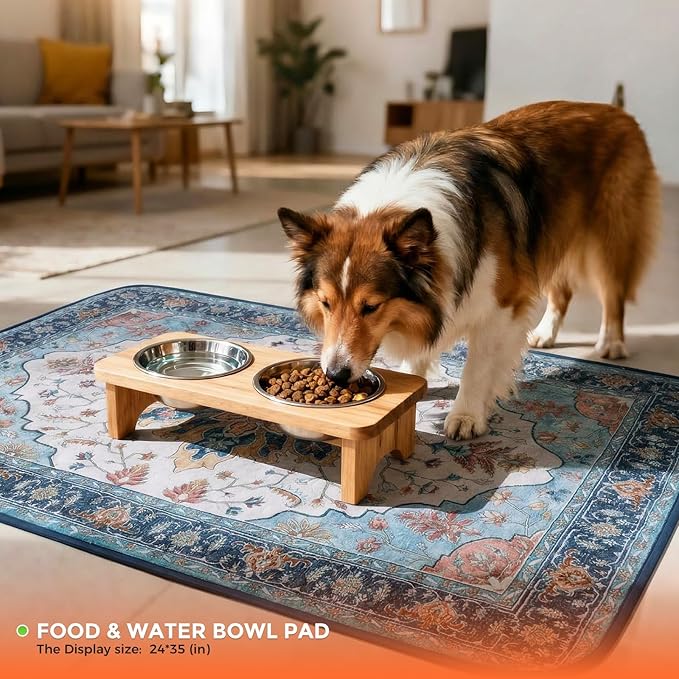 Hompet 2 Pack Super Absorbent Dog Door Mat for Muddy Paws, Washable Pee Pads for Dogs, Reusable Puppy Training Pads, Quick Dry Non-Slip Pet Entryway Rug, Leak-Proof Potty Pad for Indoor Floors 24x36