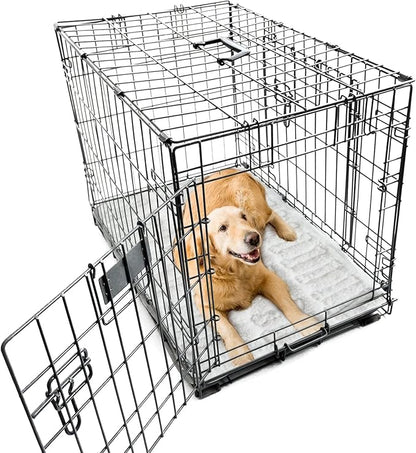 Moonsea Soft Plush Dog Bed Crate Mat, 48" X 30", Anti-Slip Bottom, Machine Washable, 3 Layers of Material for Ultimate Comfort
