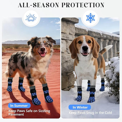 Non-Slip Dog Socks for Hardwood Floors Anti Slip Double-Sided Grippy Socks for Senior Dogs to Prevent Licking Paws, Scratching & Hot Pavement Premium Dog Paw Protector with Grippers Black XL