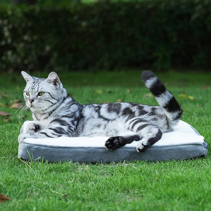 Self Warming Cat Bed Self Heating Cats Puppies Mat Pet Pad for Indoor Outdoor Pets with Non-Slip Bottom Washable (19.5 x 16 Inch)