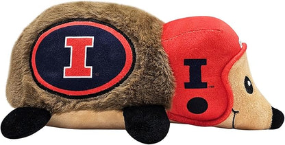 NCAA Illinois Fighting Illini Plush Hedgehog Toy for Dogs & Cats, Cool Soft Pet Toy for Fun and Interactive Play, Dog Chew Toy with Squeaker, Licensed Hot Pet Toy