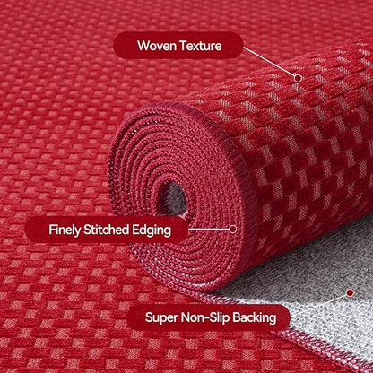 2x5 ft Hallway Runner Rug Boho Woven Washable Long Kitchen Runner Rugs Mat Non Slip, Soft Entryway Laundry Hall Runner Floor Carpet for Indoor Backdoor Bedroom Kitchen Living Room, Red