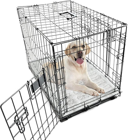 Dog Bed Crate Mat(42" X 28"), Soft Plush Dog Bed Pad Machine Washable Crate Pad, Dog Sleeping Mat with Anti Slip Bottom