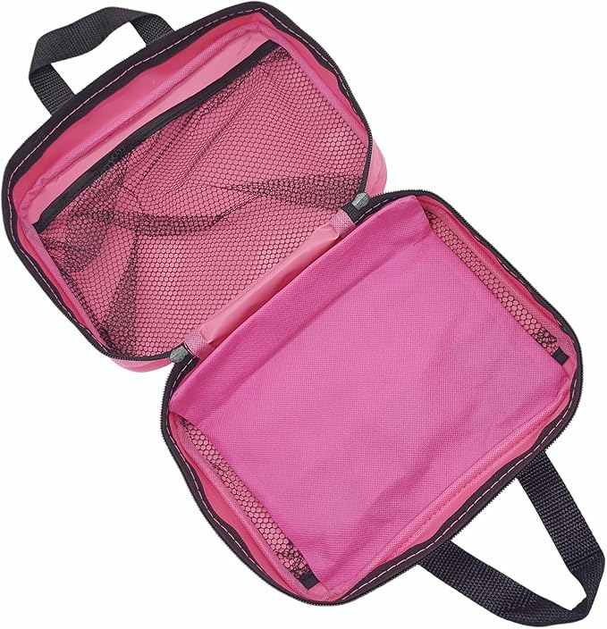 First Aid Bag Empty Emergency Medical Pouch First Responder Storage Compact Survival Medicine Bags for Sport Outdoors Car Office Pet Dog Cat (Pink QZ)