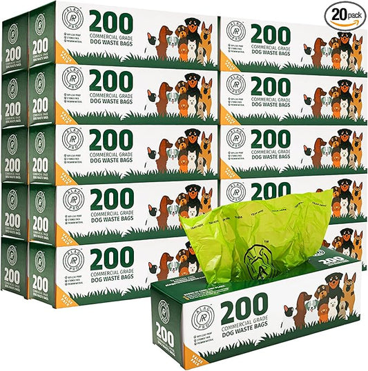 ALAGPRO® 4,000 Commercial Grade Dog Waste Station Refill Roll Bags, Fits Any Pet Waste Station - 45% Thicker than Competitor Bags - 20 Rolls of 200 Bags for Backyard, Parks & HOA's