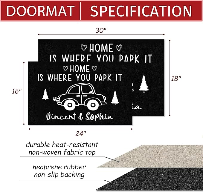 Custom Doormat with Family Name - Personalized Entryway Door Mat Front Door Mat for Outdoor Decor Entrance Mat Housewarming Gift with Anti-Slip Backing Design12