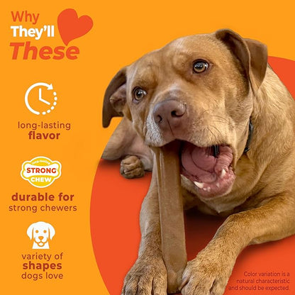 Nylabone Strong Chew Toy 4-Pack Bundle for Dogs Made with Real Bacon, Bison, Venison, Beef, & Chicken, Durable Dog Chew Bones for Aggressive Chewers, Large Dog Toys - Up to 50 lbs, 4 Count