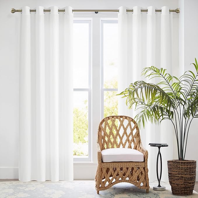 NICETOWN Off White Privacy Sheer Curtains 52x78 Inches Long for Living Room Bedroom 2 Panels Set Non-See-Through Semi Sheer Curtains Light Filtering Window Drapes, 52" W